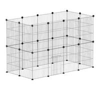 Pawhut Enclos modulable pour rongeurs et petits animaux - 24 panneaux - 120x60x80 cm - acier noir
