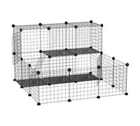 PawHut Enclos pour Petits Animaux Chiot Lapin Modulable 24 Panneaux Noir