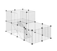 PawHut Enclos pour Petits Animaux Design DIY Cage modulable pour Cochon d'Inde Lapin Chinchillas Petits Animaux domestiques 27 Panneaux Noir