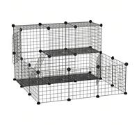 PawHut Enclos pour petits animaux parc pour chiot clôture pour animaux domestiques modulable DIY 24 panneaux noir Description:Cette cage pour rongeurs est l'équipement idéal pour permettre à vos petit