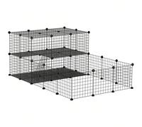 PawHut Enclos pour petits animaux parc pour chiot clôture pour animaux domestiques modulable DIY 47 panneaux noir Description:Ce parc pour animaux de compagnie de PawHut est conçu pour les cochons d'i
