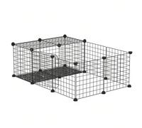 PawHut Enclos pour petits animaux parc pour lapins, cochons d'Inde et rongeurs clôture pour animaux domestiques modulable, noir Description:La cage pour animaux PawHut est conçue pour offrir un espace