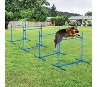 PawHut - ensemble d'agilité pour chiens, 4 pièces, équipement d'agilité réglable en hauteur, barre de saut, ensemble de 4 obstacles BLANC