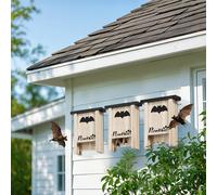PawHut Ensemble de trois boîtes à chauve-souris nichoir chauve-souris avec un crochet18 x 6 x 22,5 cm bois naturel