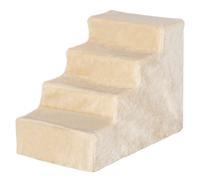 PawHut Escalier pour chien à 4 marches escalier pour chat échelle antidérapante housse amovible et lavable 60 x 35 x 44cm beige