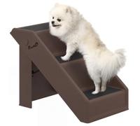 Escalier pour chien - PawHut - pliant, à 3 marches antidérapantes - plastique - 53 x 30,5 x 36,5 cm - marron