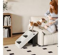 PawHut Escalier pour chien pliant à 3 marches antidérapantes escalier pour animaux en plastique 53 x 30,5 x 36,5 cm crème