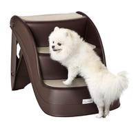 PawHut Escalier pour Chien Pliant à 3 Marches Antidérapantes - Escalier pour Chat Portable pour Chiens Âgés, Chiots - pour Lit, Canapé, Fauteuil, 49 x 38 x 38 cm, Marron