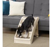 PawHut Escalier pour Chiens Pliable avec 4 Marches Antidérapantes pour Animaux Jusqu'à 10kg, Beige