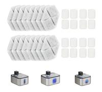 PawHut Filtre Fontaine Eau Chat Triple Filtration 16 pcs Blanc | Distributeur d'Eau filtrante pour Chat et Chien, Coton PP, Charbon Actif, Résine Échangeuse d'Ions