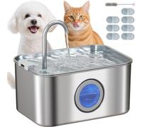 PawHut Fontaine pour chats 3,2L Fontaine pour chats avec pompe silencieuse Filtre à charbon actif Fontaine pour chats Facile à nettoyer, pour chats Chiens