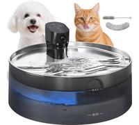 PawHut fontaine pour chats 7L fontaine pour chats avec pompe silencieuse LED capteur intelligent filtre à charbon actif fenêtre de niveau d'eau fontaine pour chats facile à nettoyer, fontaine à eau po