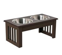 PawHut - gamelle - Bois - 44x24x15cm - Marron