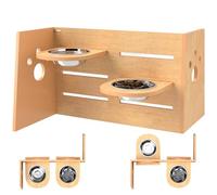 PawHut Gamelle Chien surélevée de 3 hauteurs Ajustables, gamelle pour Chien avec 2 Bols en Acier Inoxydable, Tapis d'alimentation Lente, Design séparé, pour Chiens Petits, Moyens et Grands, chêne