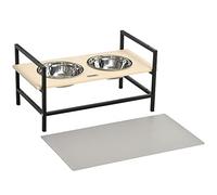 PawHut Gamelle Chien surélevée Double Porte-gamelle avec 2 Bols Amovibles en Acier, Hauteur réglable 11/21,5/32 cm et 1 Tapis