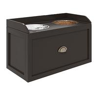 PawHut gamelle pour chiens, 2 x 2L gamelle, gamelle surélevée avec tiroir, gamelle en acier inoxydable, station d'alimentation pour grands chiens, café