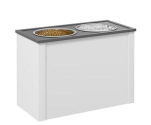 PawHut Gamelle surélevée pour Chiens Support de gamelle avec 2 Bols en Acier Inoxydable Amovible Coffre de Rangement, dim. 60L x 30l x 42H cm