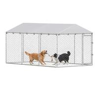 PawHut Grand chenil extérieur pour Chien, 400x230x200 cm Argent