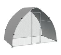 PawHut Grand enclos poulailler 5,75m² Toit Anti-UV Acier galvanisé