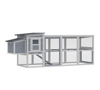 PawHut Grand Poulailler pour 3-4 Poules 264x82x89 cm Gris