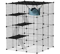 Pawhut Grande Cage Intérieure pour Chat à 4 Niveaux 105X105X140 Cm, Noir noir