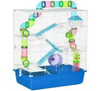 PawHut Grande cage pour hamster avec système de tubes tunnels - 59 x 36 x 69 cm - Bleu