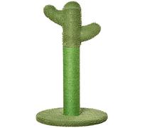 PawHut Griffoir pour Chat d'intérieur en Forme de Cactus 65 cm, Arbre à Chat Poteau griffoir en sisal résistant avec Base, Vert