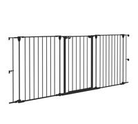PawHut Grille pour Chien Pliable 3 Panneaux 206x90cm Noir | Système de verrouillage double, grille de sécurité, acier & plastique