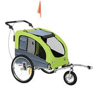 PawHut Homcom D00-051 2 en 1 pour Chien Remorque de vélo Jogger Drapeau, Vert