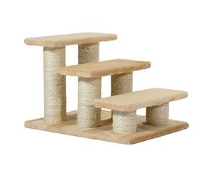 Pawhut Homcom D33-003 escalier pour Animaux pour Chat/Chien 3 Compartiment modèle 2, crème