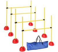 PawHut Kit d'agilité pour chien – 4 haies réglables, sac de transport, jaune/orange