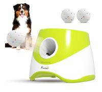 PawHut Lanceur Automatique de Balles pour Chiens Petits et Moyens avec 3 Balles en ETPU, 3 Distances (6m/10m/14m), Jouet d'Entraînement Intérieur Extérieur