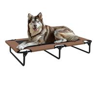 PawHut Lit d'extérieur surélevé pour chiens de grande taille, pliable, rafraîchissante avec cadre en métal, pieds antidérapants, lit pour animaux de compagnie, pour l'extérieur, le camping, 107 x 61 x