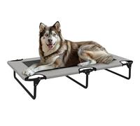 PawHut Lit d'extérieur surélevé pour chiens de grande taille, pliable, rafraîchissante avec cadre en métal, pieds antidérapants, lit pour animaux de compagnie, pour l'extérieur, le camping, 107 x 61 x