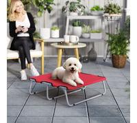 PawHut Lit Pliant pour Chiens de Petite Taille pour Intérieur et Extérieur, Métal et Tissu Oxford, 71x58x20 cm, Rouge