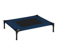 PawHut Lit pour Chien Chat lit de Camp Grand Confort sur Pieds Tissu Oxford textilène Micro-perforé 76L x 61l x 18H cm Bleu Marine Noir