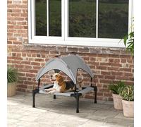 PawHut Lit pour chien chat sur pieds grand confort velum anti-UV oxford sac de transport inclus 76 x 61 x 69,5 cm gris