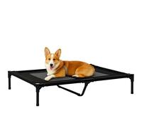 Lit sur pieds pour chien chat lit de camp animal lit surélevé Oxford textilène micro-perforé dim. 92L x 76l x 18H cm noir Noir G
