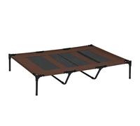 PawHut Lit sur Pieds XXL pour Chien Chat lit de Camp Animal 122L x 92l x 23H cm Marron Clair