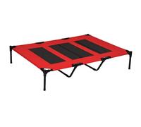 PawHut Lit sur Pieds XXL pour Chien Chat lit de Camp Animal 122L x 92l x 23H cm Rouge