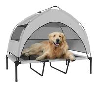 PawHut Lit surélevé pour chien, avec auvent amovible, lit portable et rafraîchissant pour animaux de compagnie, avec maille respirante, sac de rangement, pour intérieur et extérieur, pour grands