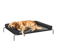 Transat pour animaux - lit pour chien - lit à pieds pour chien avec contour coussin dim. 130 x 90 x 30 cm - noir