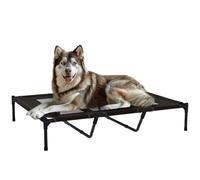 PawHut Lit surélevé pour Chien XX-Large Max 50kg 122x92x23 cm Noir
