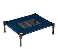 PawHut Lit surélevé pour Chiens Chats Animaux de Compagnie Tissu Oxford textilène Micro-perforé 61 x 46 x 18 cm Bleu et Noir