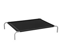 Pawhut Lit pour chien et chat XXL sur pieds - 130 x 90 x 20 cm - Textilène micro-perforé Noir