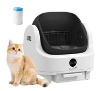 Litière chat autonettoyante - PawHut - ouvert - isolation des odeurs/protection de sécurité - sac poubelle grande poubelle - blanc