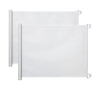 PawHut Lot de 2 Barrières de Sécurité Rétractable 1,15L x 0,83H m Blanc