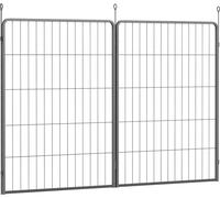PawHut Lot de 2 extensions 2 panneaux de clôture pour chiens pour enclos, 80 x 100 cm Clôture pour chiots en acier, pour petits à grands chiens Noir