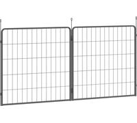 PawHut Lot de 2 extensions 2 panneaux de clôture pour chiens pour enclos, 80 x 80 cm Clôture pour chiots en acier, pour chiens de petite et moyenne taille Gris