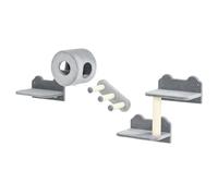 PawHut Lot de 4 arbres à chat muraux avec plateformes, marches, griffoir, perchoir, maison pour chatons d'intérieur - Gris